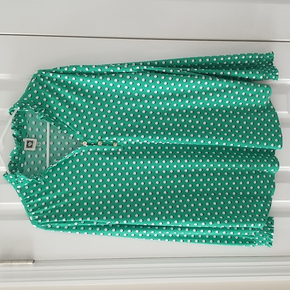 Anne Klein Tops - 💚🤍Anne Klein Longsleeve Blouse Kelley Green (L)